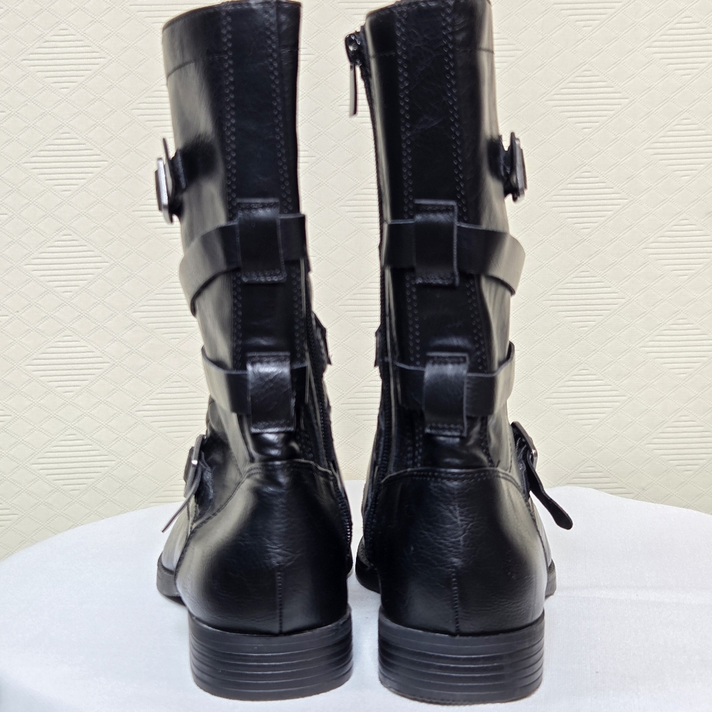 NWOT Torrid Mid Shaft Buckle Bootie - Faux Leather Black (WW) Size-8WW - Picture 10 of 13